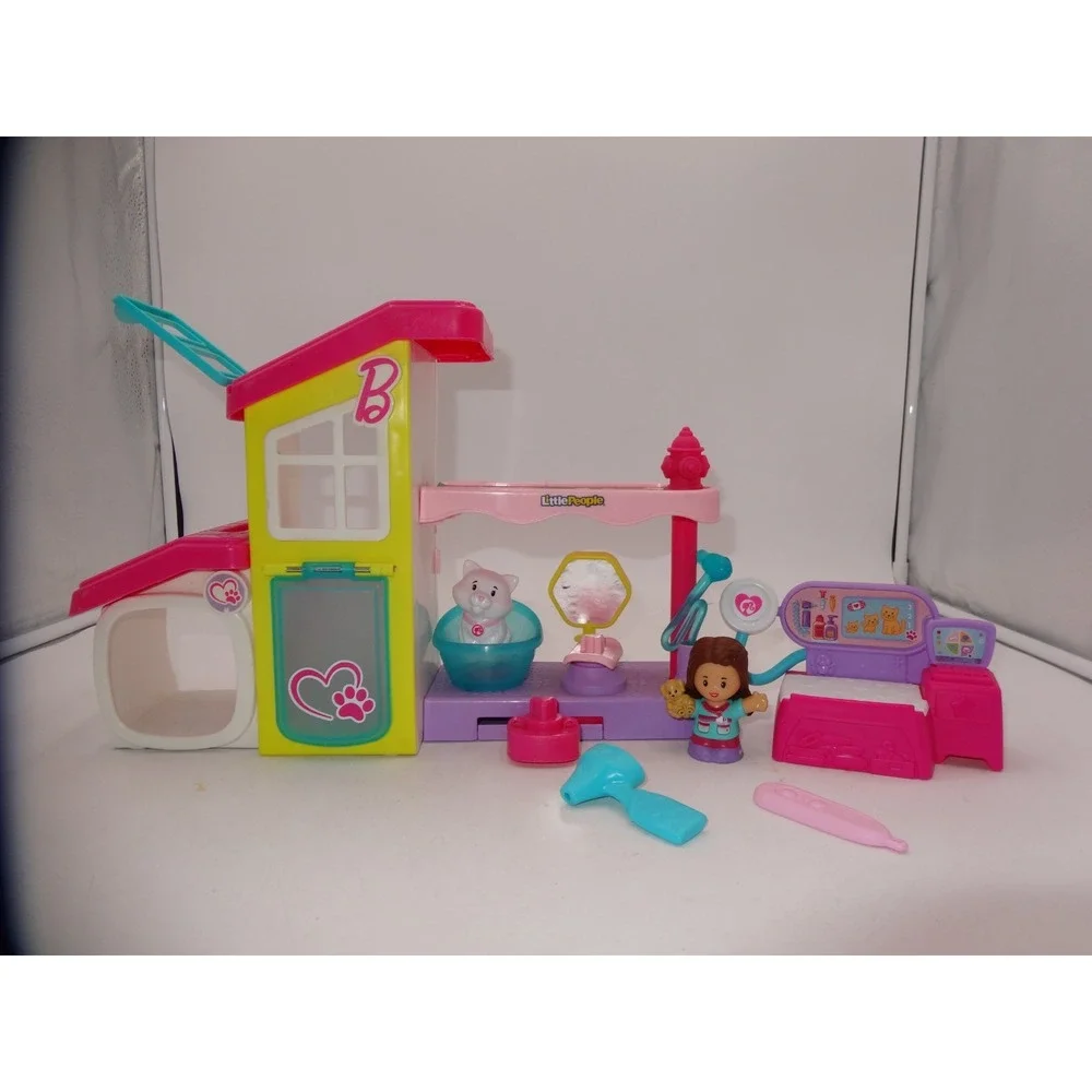 Fisher Price Little People Pet Grooming Center Shop Barbie Veterinarian Playset